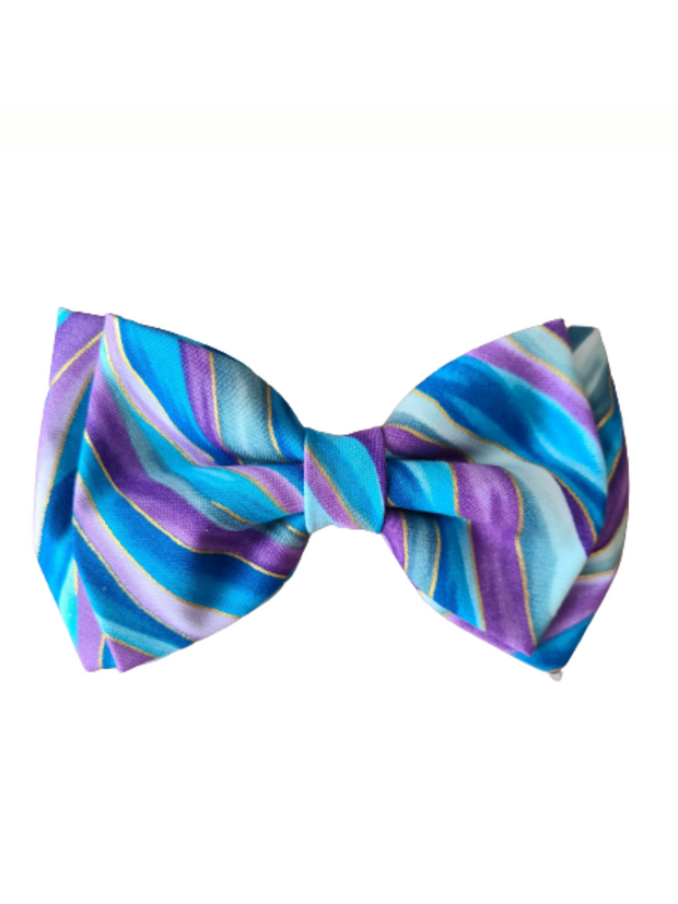 Beaux & Paws Bow Tie - Blue & Purple Waves
